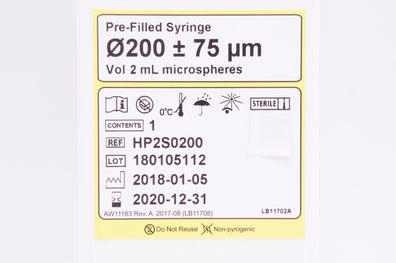 Terumo HP2S0200 HydroPearl, Pre-Filled Syringe Ø200 ± 75µm (x)
